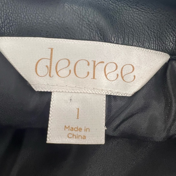 Decree black pleather mini wrap skirt 1 - Picture 7 of 8